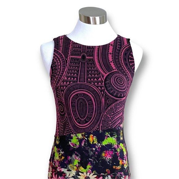 Jean Paul Gaultier Soleil for FUZZI Floral Mesh Sheath Dress Vintage 90s Y2K - Picture 4 of 12